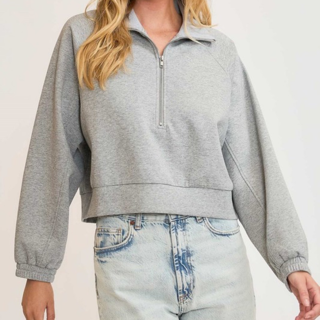 Halfzip Cropped Sweatshirt